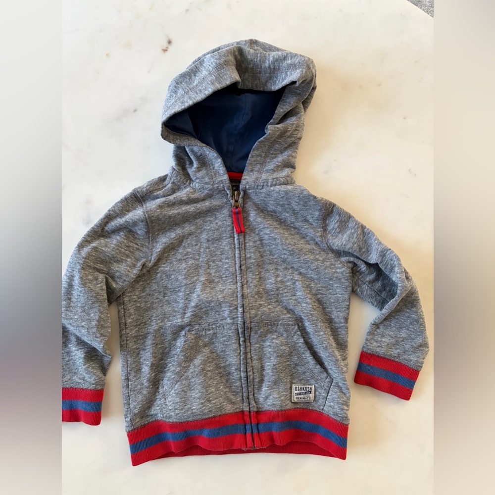 OshKosh B'gosh Kids Gray Hoodie with Red Trim